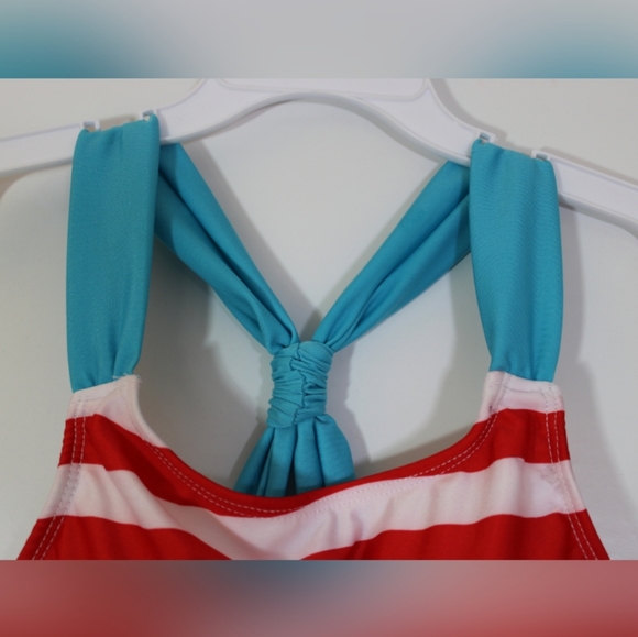 NWT. Red, white, and blue one-piece swimsuit. 12. - Picture 3 of 8